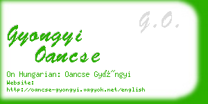 gyongyi oancse business card